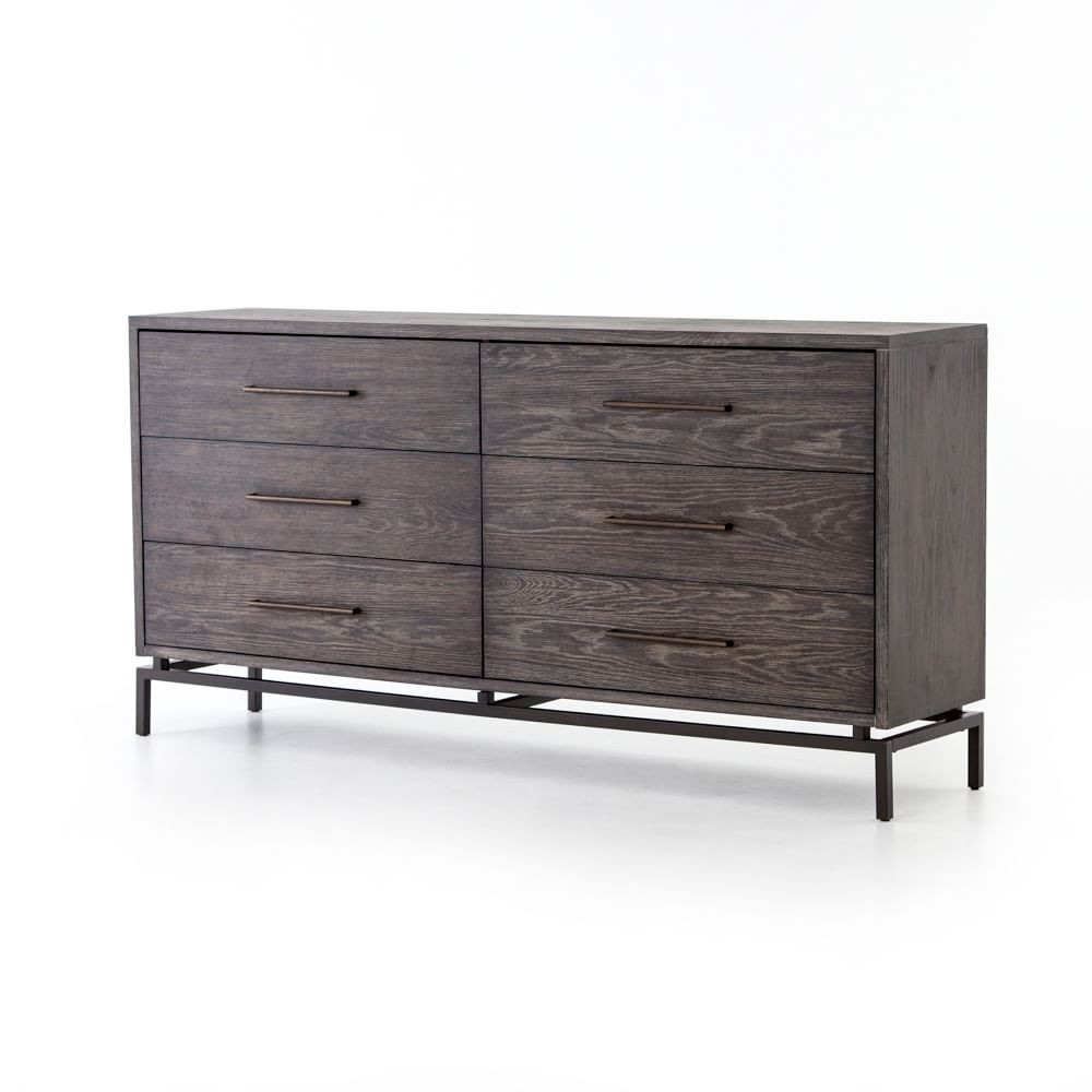 Washed Oak &amp; Iron 6-Drawer Dresser | West Elm (US)