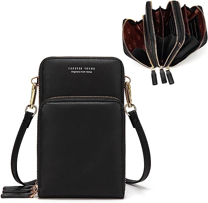 Small Crossbody Cell Phone Bag for Women, Mini Shoulder Handbag Wallet Card Hold Purse | Amazon (US)