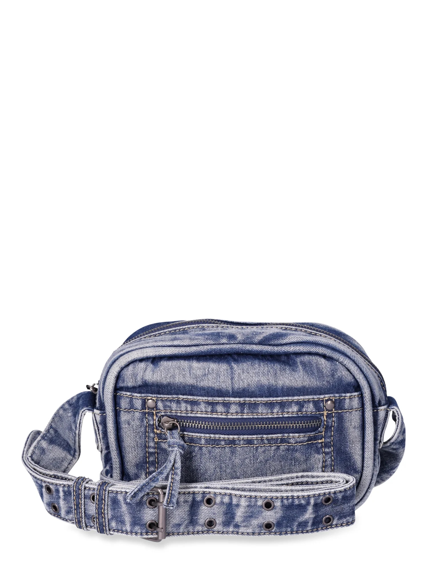 No Boundaries Women's Camera Crossbody Bag, Denim | Walmart (US)