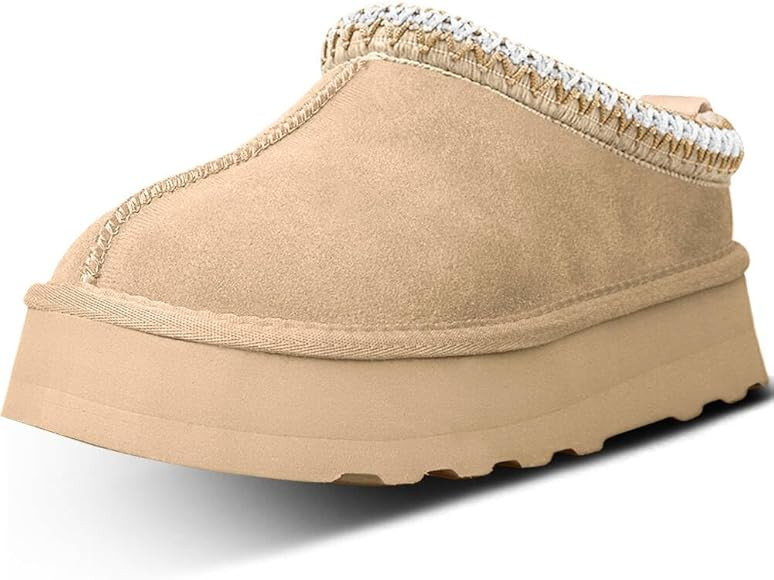 EIOWPER Damen Hohe Hausschuhe Damen Plateau Mini Stiefel Wildleder Warm Rutschfeste Stiefel Winte... | Amazon (DE)