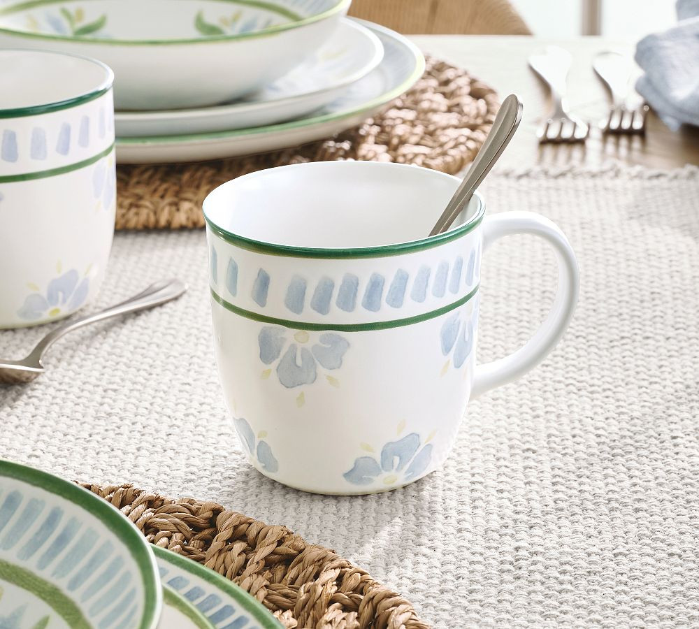 Chambray Tile Stoneware Appetizer Plates, Set of 4 - Mutli | Pottery Barn (US)