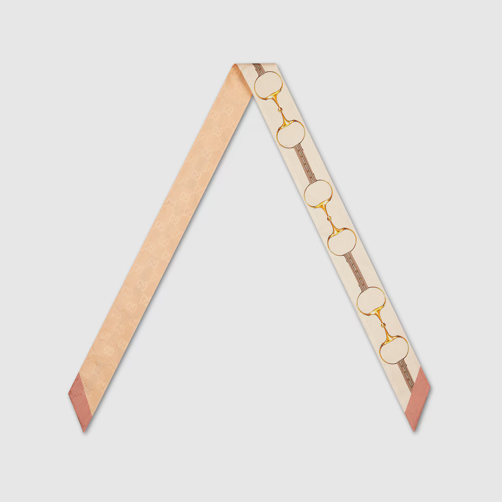 Gucci Horsebit print silk neck bow | Gucci (US)