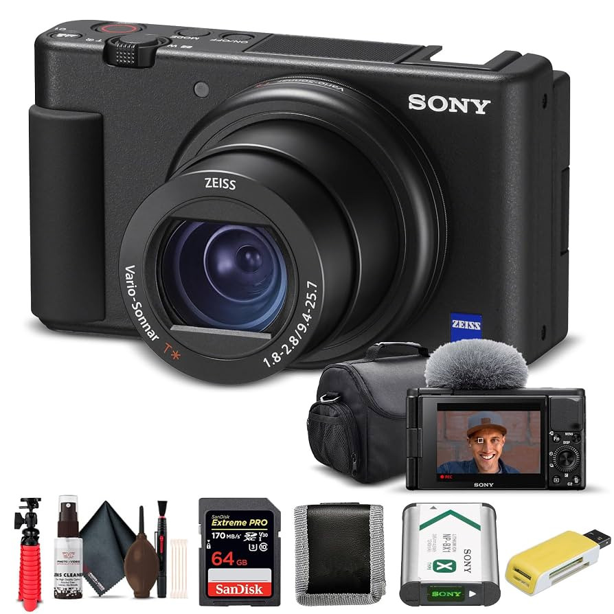 Sony ZV-1 Digital Vlogging Camera Black (DCZV1/B) – 20.1 MP 1” Sensor, 24–70 mm ZEISS Lens,... | Amazon (US)