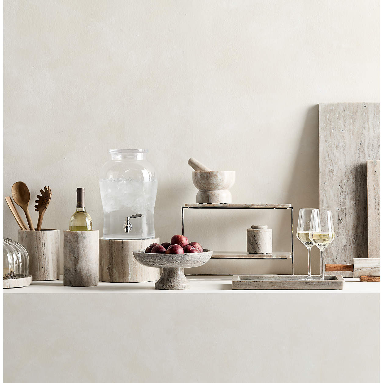 Tuscan Kitchen Marble Wine Cooler + Reviews | Crate & Barrel | Crate & Barrel