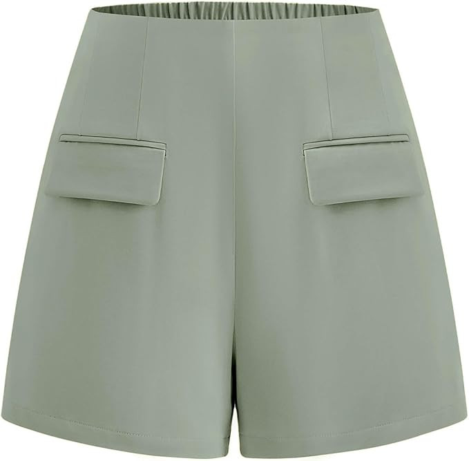 KIRUNDO Shorts for Women Dressy Casual 2026 Summer Elastic High Waisted Wide Leg Suit Tailored Bu... | Amazon (US)