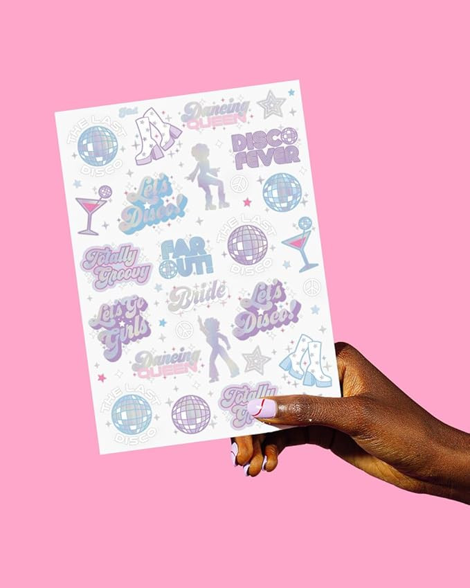 xo, Fetti Last Disco Temporary Tattoos - 48 Foil Styles | Bachelorette Party Decoration, Bridesma... | Amazon (US)