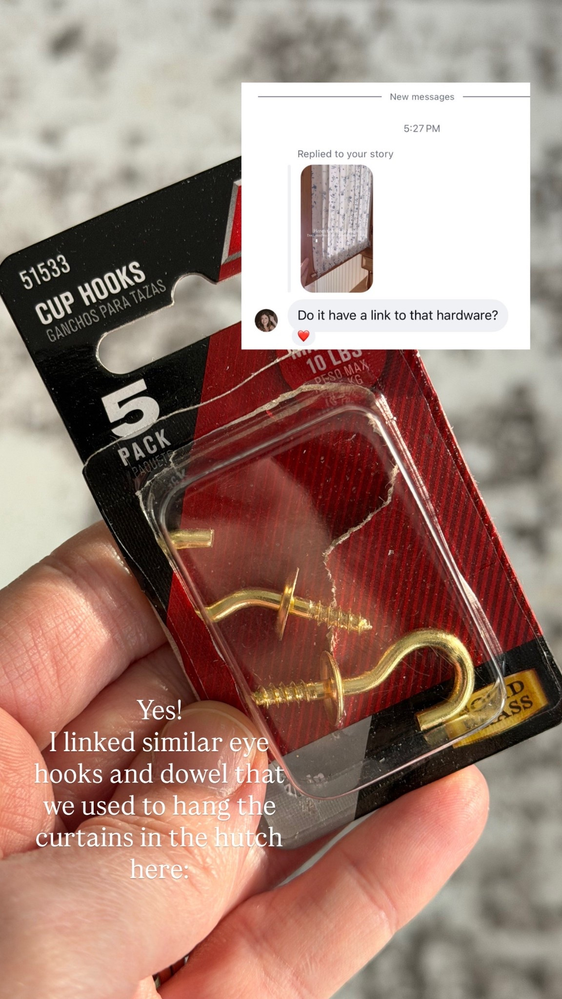 Materials we used to make the curtains for the hutch. 

#LTKHome