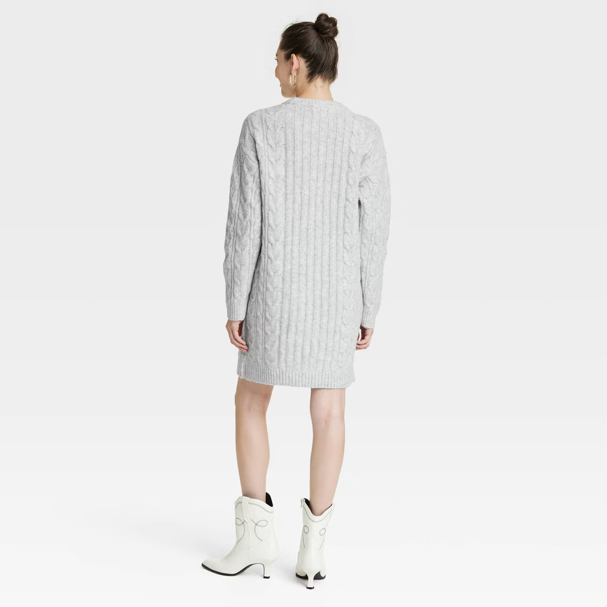 Women's Long Sleeve Cable Knit Mini Sweater Dress - Universal Thread™ | Target