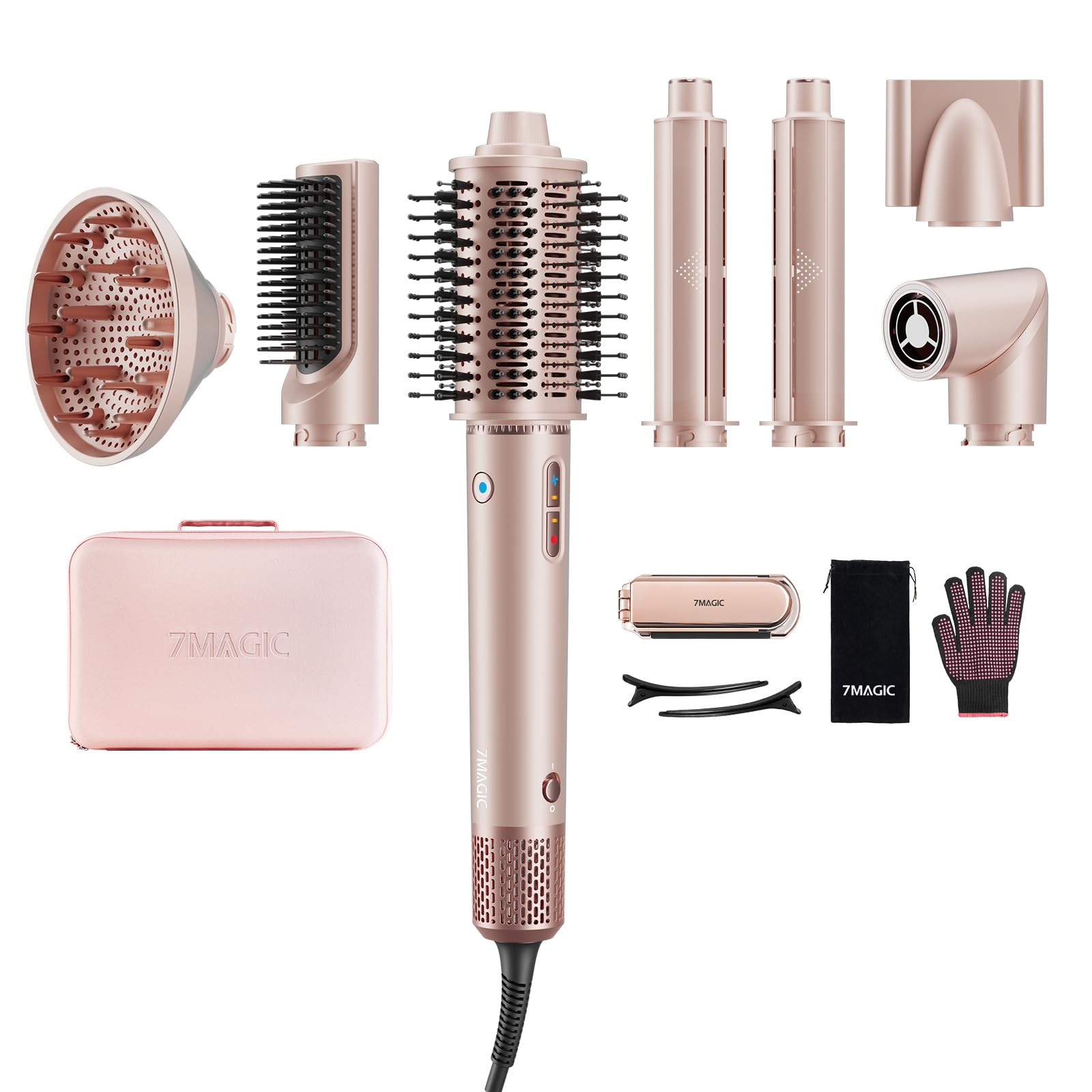 7MAGIC 7 in 1 Hair Styler & Hair Dryer Brush, 110,000 RPM High-Speed Blow Dryer with Negative Ion... | Amazon (US)