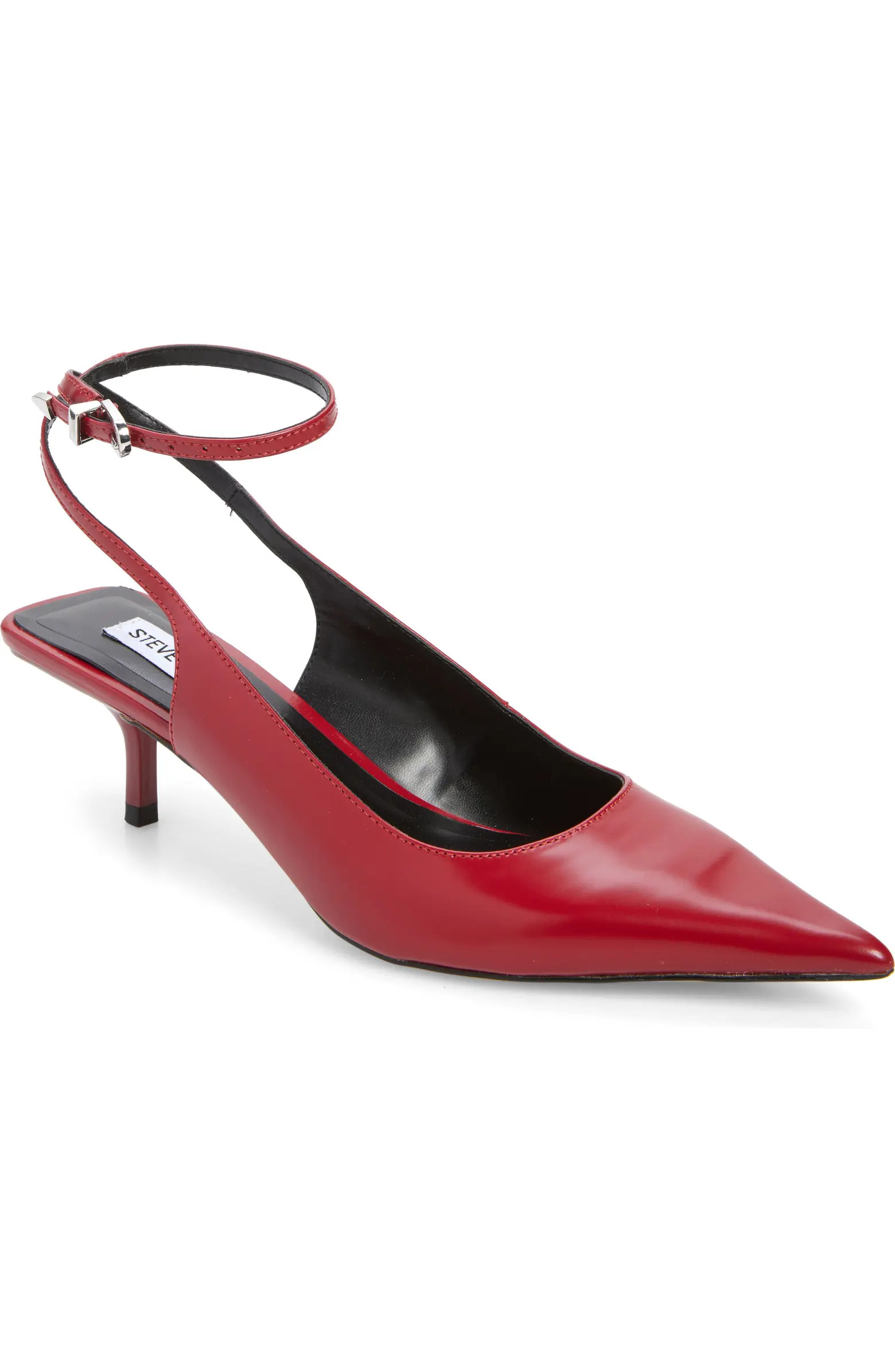 Steve Madden Rizzie Ankle Strap Pointed Toe Kitten Heel Pump (Women) | Nordstrom | Nordstrom