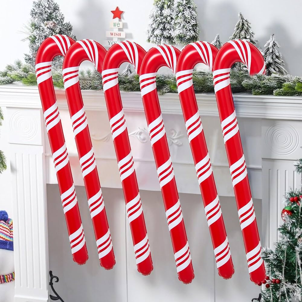 6pcs 35 Inch Inflatable Christmas Candy Cane for Christmas Decorations, Indoor Outdoor Holiday Ya... | Amazon (US)
