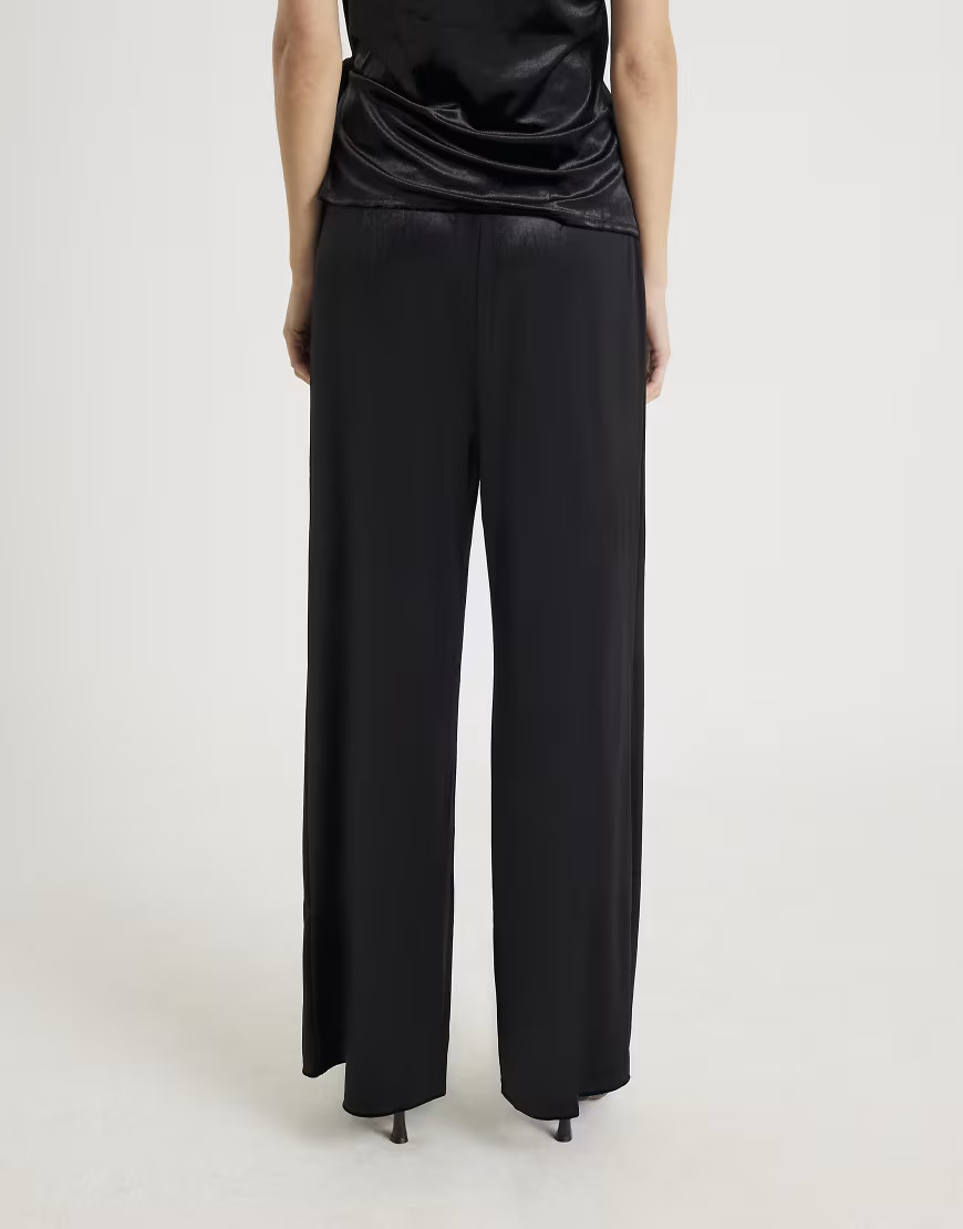 River Island Velvet wide leg jogger in black | ASOS (Global)