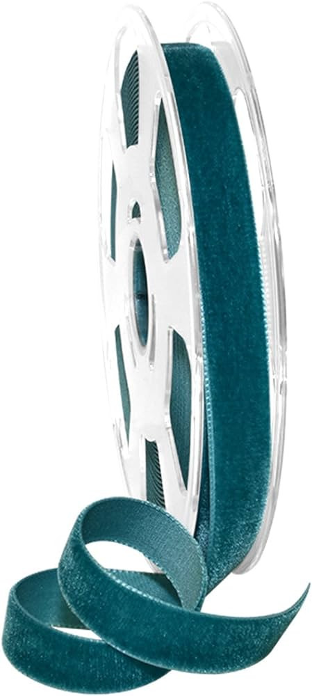 Morex Ribbon Ribbon, Nylon, 5/8 inch by 11 Yards, Teal, Item 01215/10-654 Nylvalour Velvet, 5/8" ... | Amazon (US)