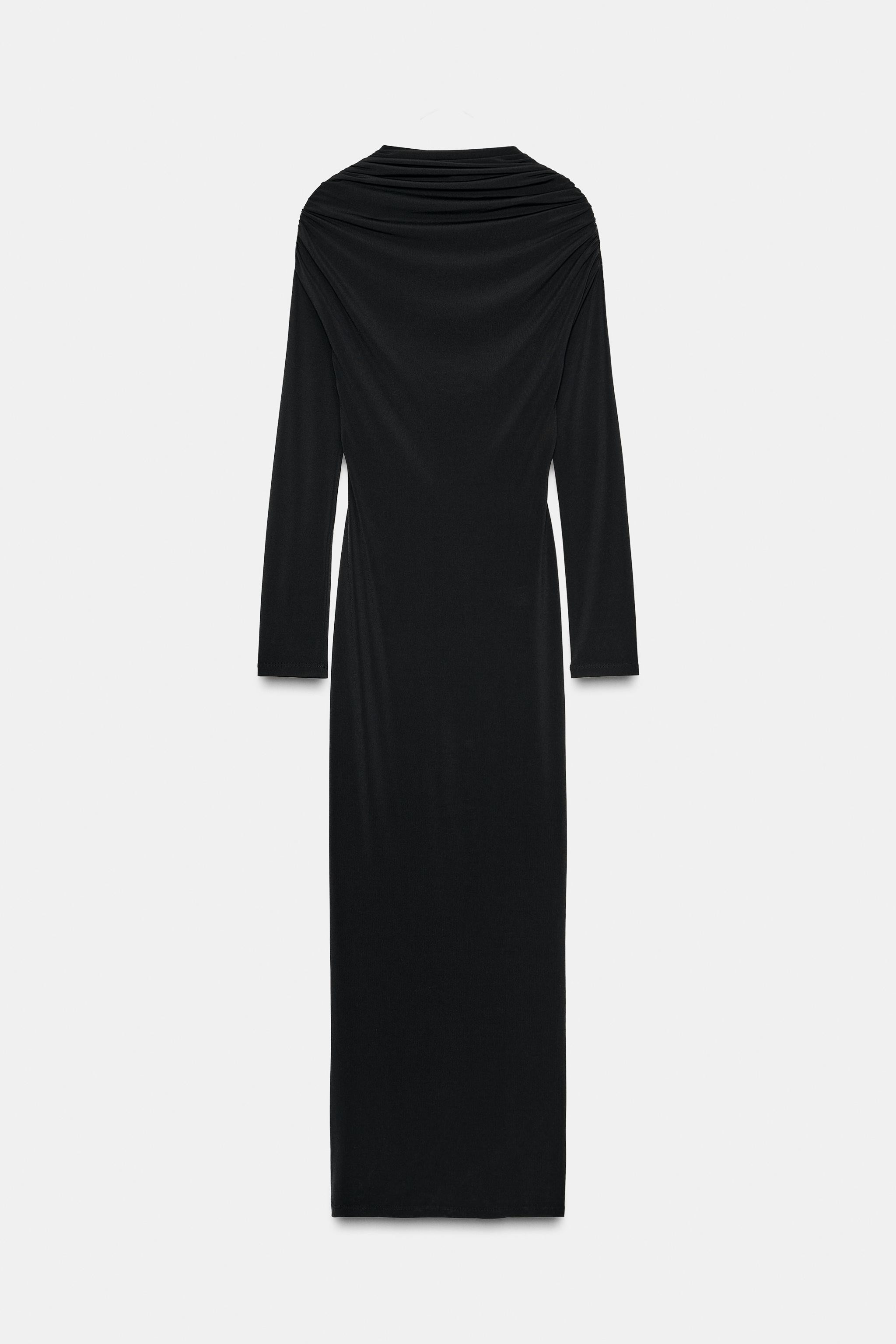 DRAPED MIDI DRESS WITH JEWEL BACK DETAIL | Zara US