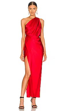 The Sei X REVOLVE Asymmetrical Draped Dress in Scarlet from Revolve.com | Revolve Clothing (Global)
