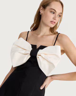 F&F Bow Detail Mini Dress in Black | Tesco F&F