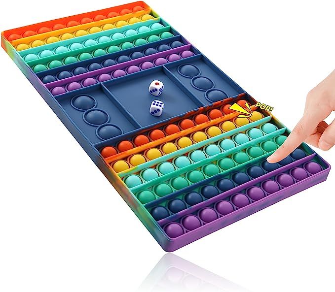 Big Pop Game Fidget Toy, Pop Rainbow Chess Board Fidget Popper Toy, Push Bubble Fidget Sensory To... | Amazon (US)