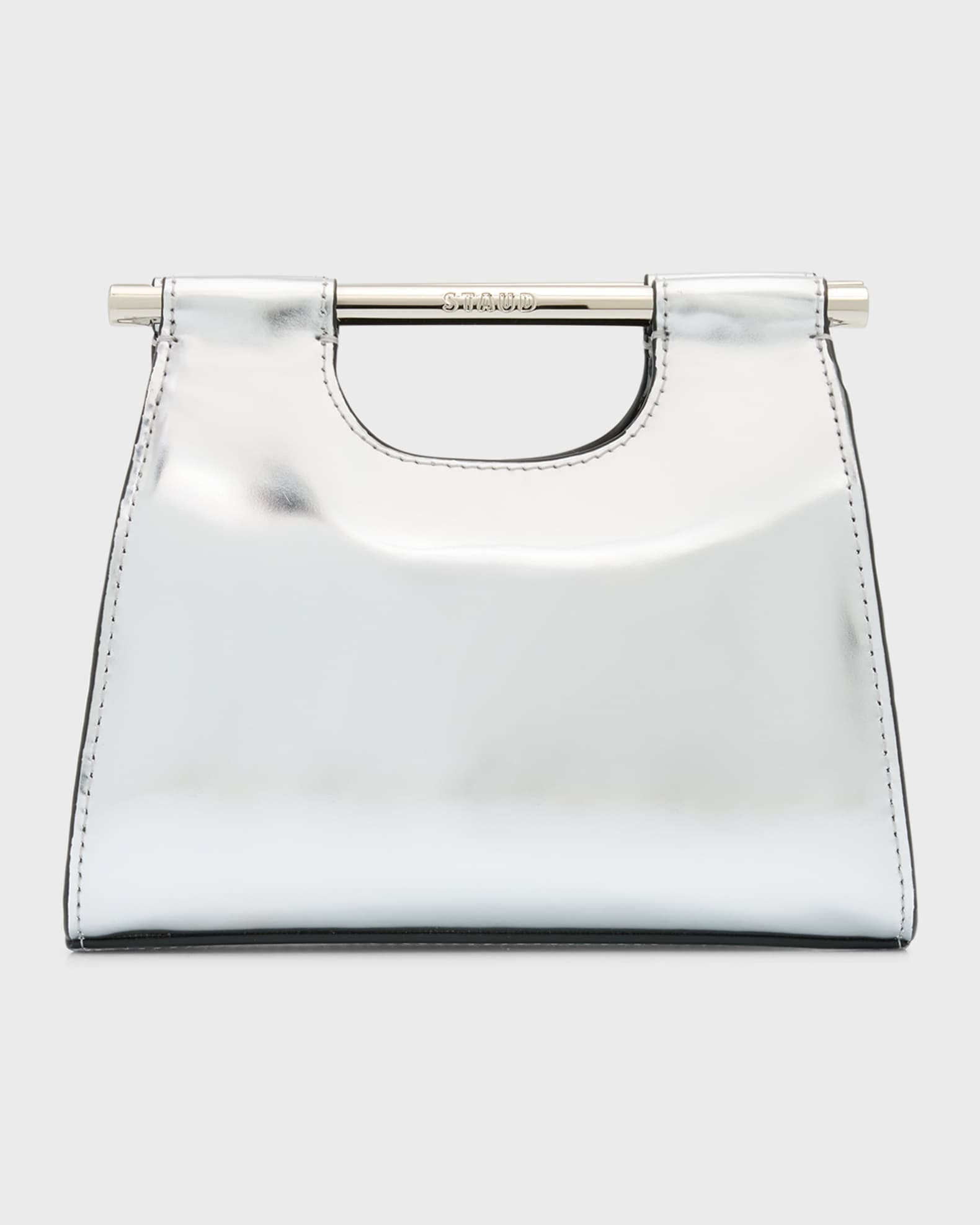 STAUD Mar Mini Metallic Leather Top-Handle Bag | Neiman Marcus