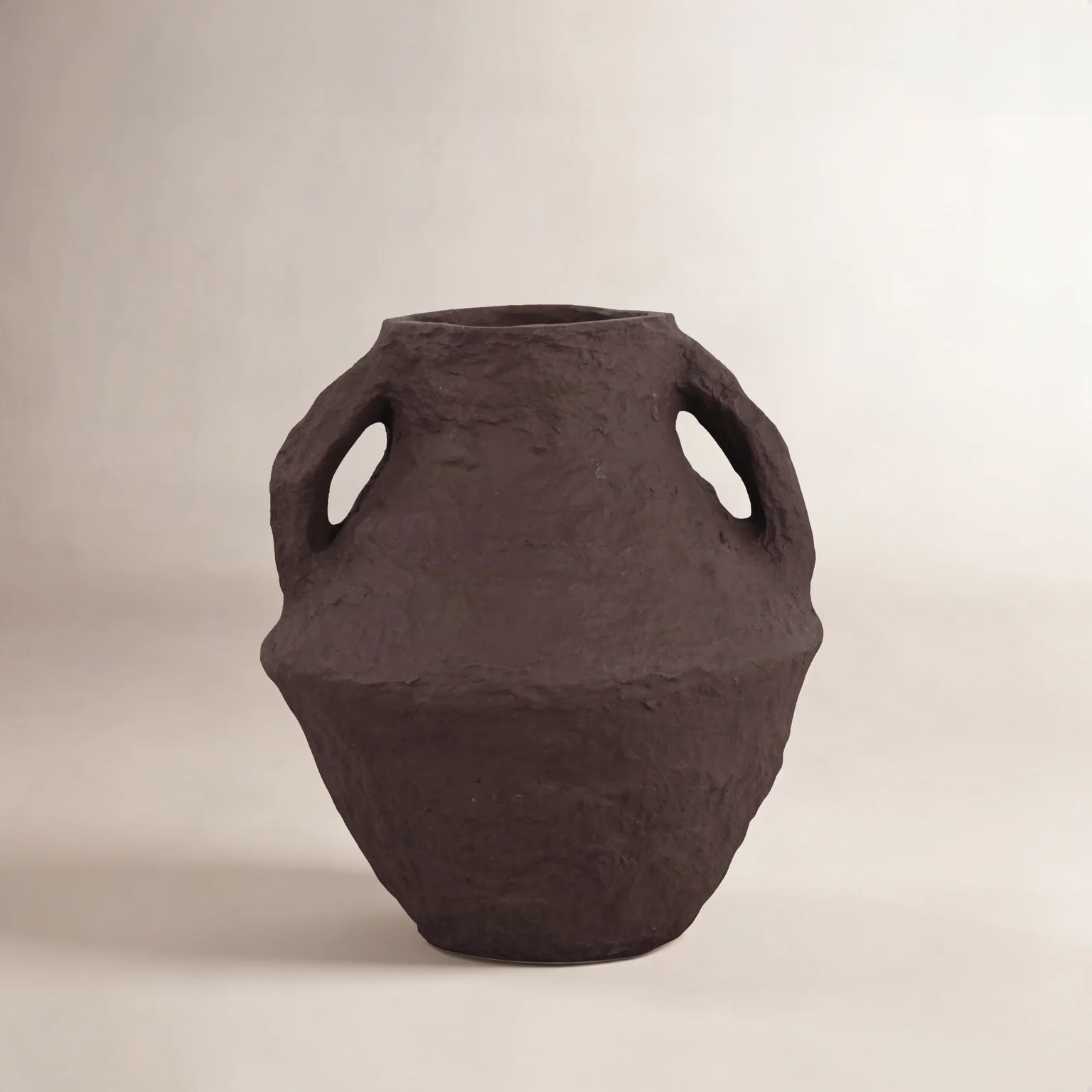 Roger Paper Mache, Vase With Handles, White, Amphora, Textured | Wayfair North America