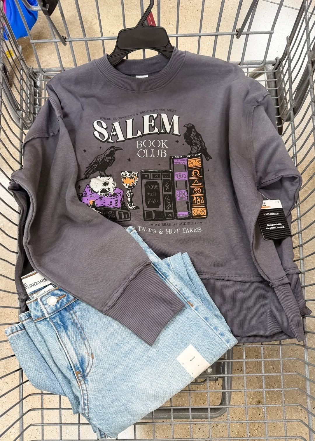 Walmart has ALL the best Halloween finds right now!!👀👻 And this sweatshirt is so cozy— More spooky styles available online
