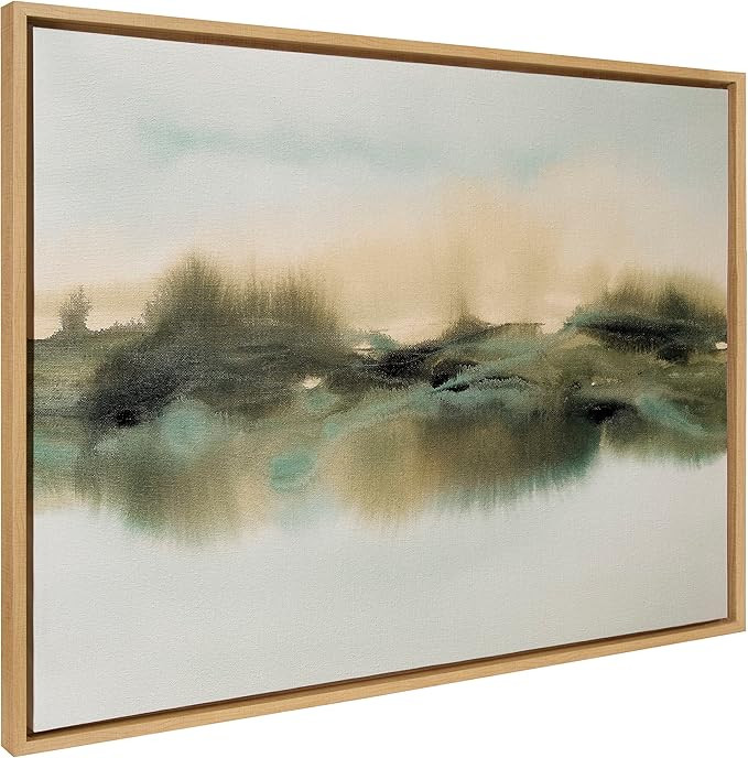 Kate and Laurel Sylvie Tranquil Meadows Framed Canvas Wall Art by Amy Lighthall; 28x38 Natural; S... | Amazon (US)