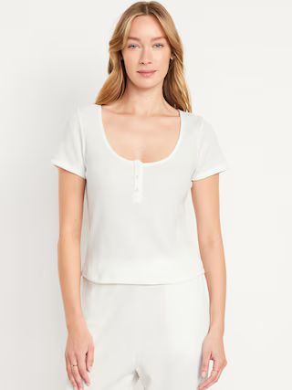 Waffle Lounge Short-Sleeve Top | Old Navy (US)