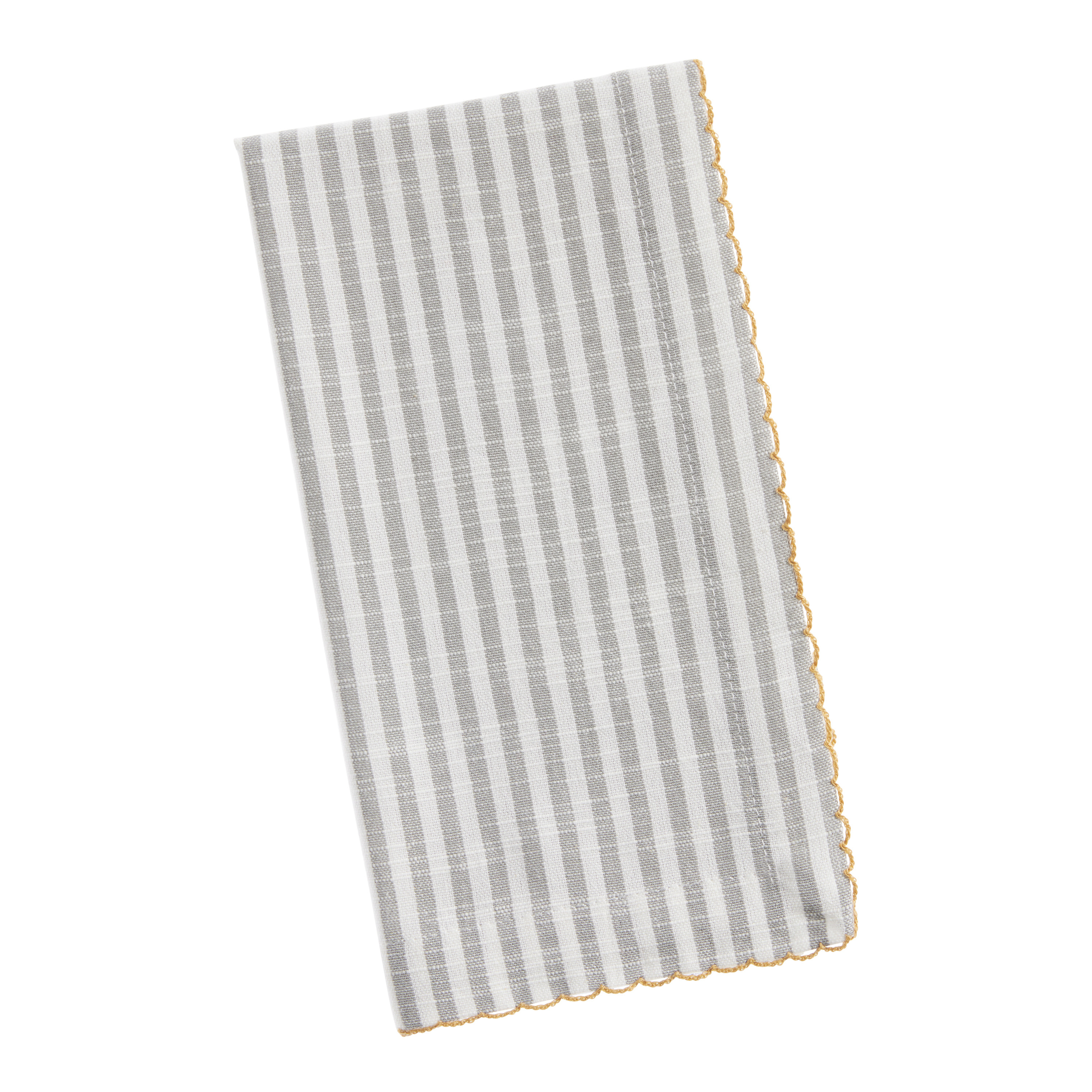Gray And White Woven Stripe Napkin Set of 4 | World Market