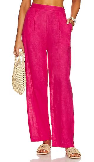 Quinni Pants in Pomegranate Linen | Revolve Clothing (Global)