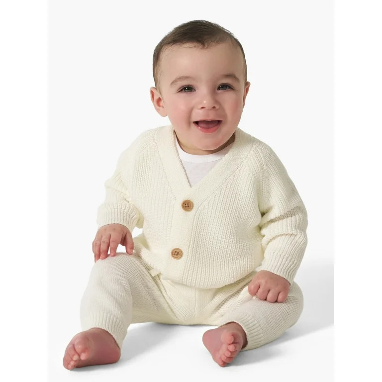 Modern Moments by Gerber Baby Boy or Girl Unisex Knit Cardigan Sweater & Jogger Outfit Set, 2 Pie... | Walmart (US)