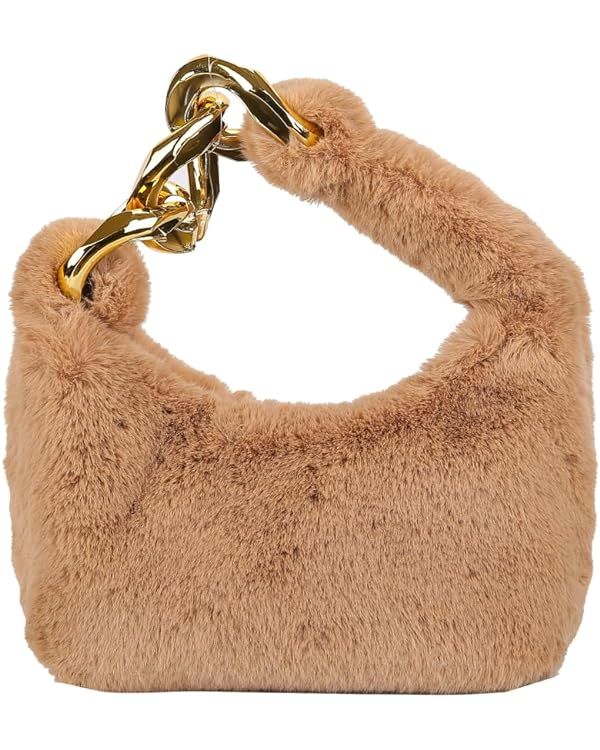YILCER Winter Faux Fur Plush Handbag for Women Fuzzy Dumpling Bag Mini Fluffy Top-Handle Handbag ... | Amazon (US)