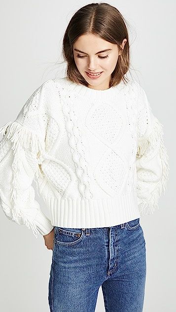 Jasper Fringe Cable Knit Sweater | Shopbop