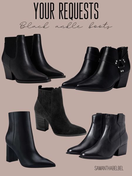 Black ankle boots booties on sale 

#LTKunder100 #LTKsalealert #LTKunder50