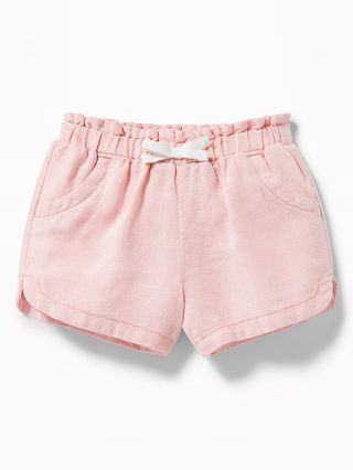 Linen-Blend Elasticized-Waist Shorts for Toddler Girls | Old Navy US