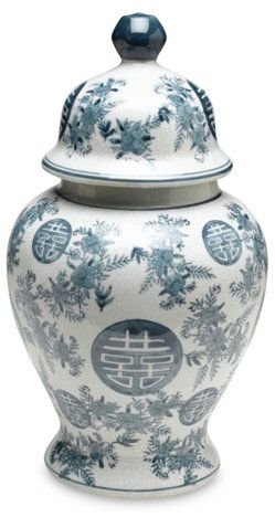 14" Bazille Ginger Jar, Blue/White | One Kings Lane