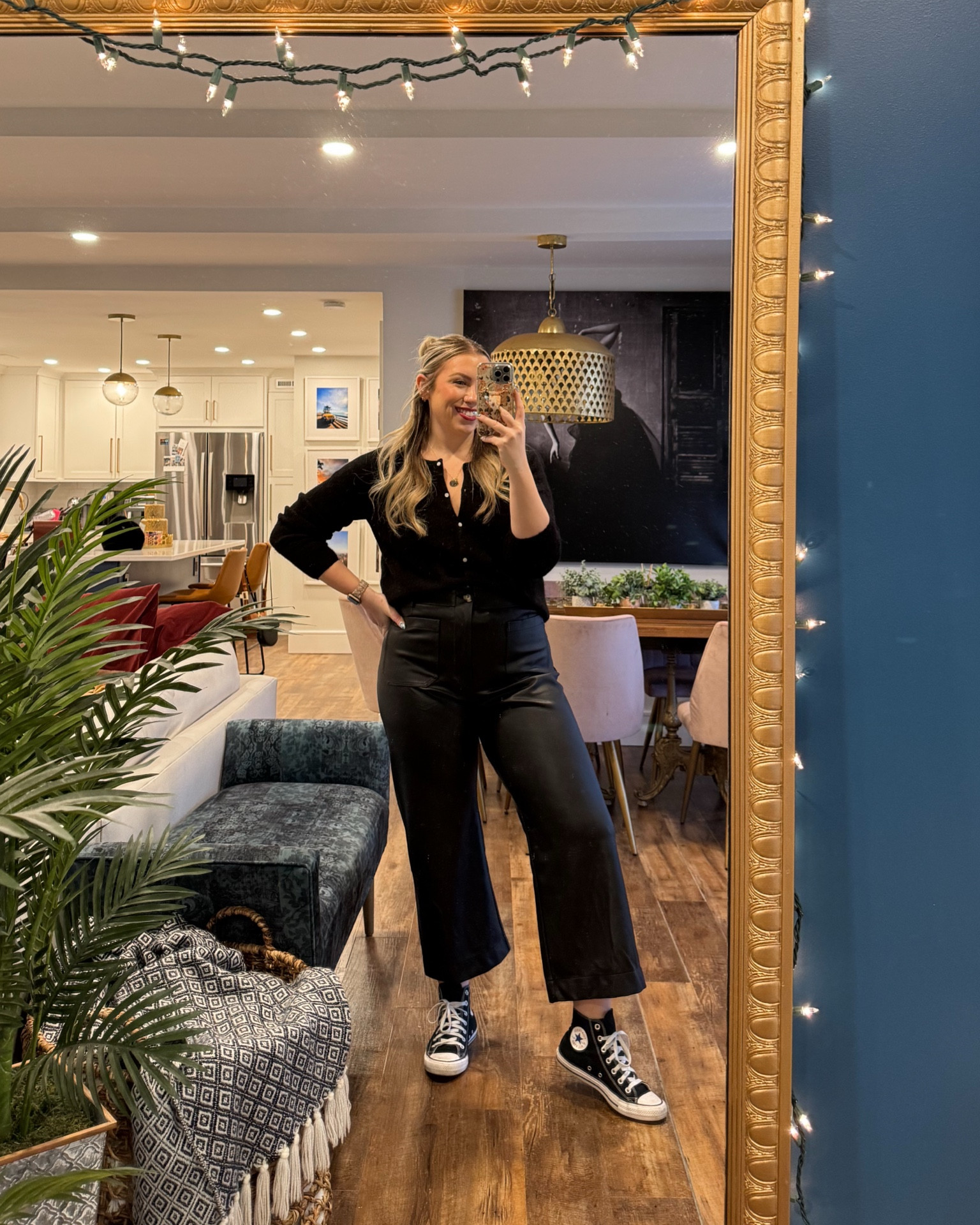 Sezane Gaspard cardigan & Anthropologie Colette faux leather cropped pants. Winter outfit. 

#LTKSeasonal #LTKStyleTip #LTKMidsize