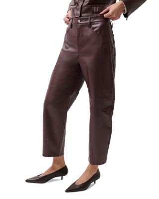 Pistola Eli High Rise Faux Leather Crop Jeans in Cabernet | Bloomingdale's (US)