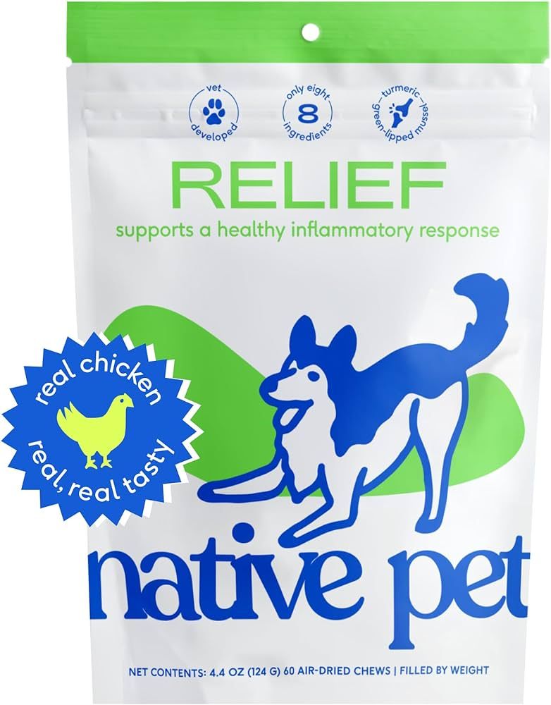 Native Pet Relief - Anti Inflammatory for Dogs | Turmeric + Polyphenols + Green Lipped Mussels fo... | Amazon (US)