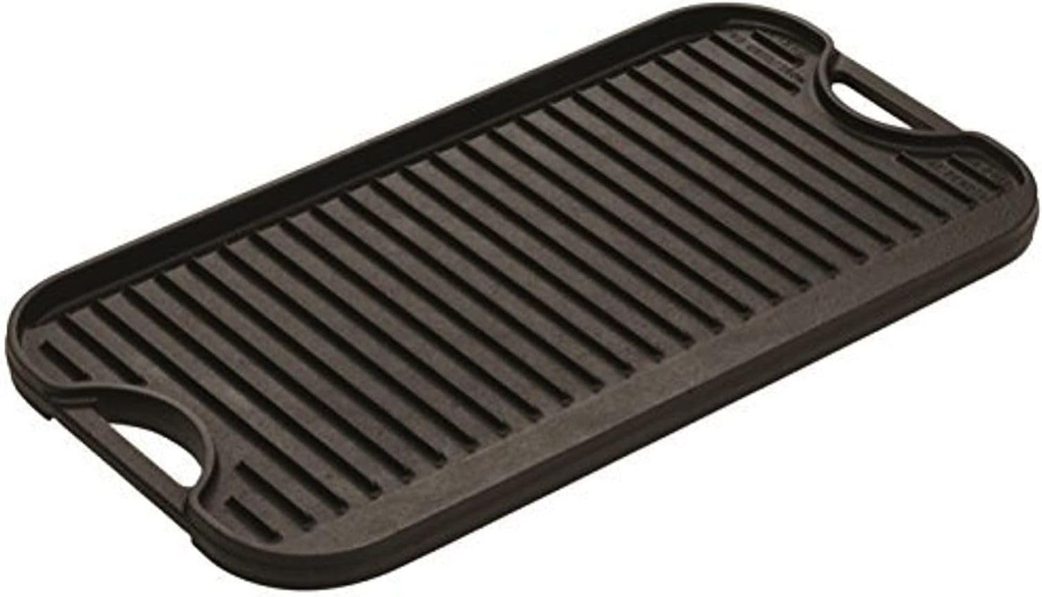 Lodge 20 x 10.44 Inch Pro-Grid Reversible Cast Iron Grill/Griddle – Double Burner Cookware, Pre... | Amazon (US)