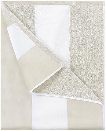 HENBAY Cotton Oversized Beach Towel - Large 70 x 35 Inch Pool Towel, Chiffon Striped Quick Dry Sw... | Amazon (US)
