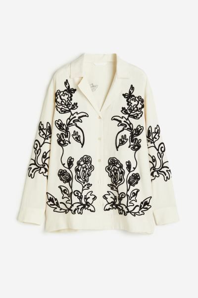 Oversized embroidered shirt | H&M (UK, MY, IN, SG, PH, TW, HK)