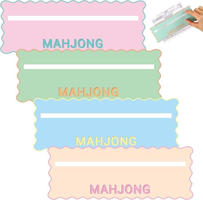 Soulchen 4 Pcs Mahjong Line Finder Card Guide Colorful Line Reader Cards for Game Night Competiti... | Amazon (US)