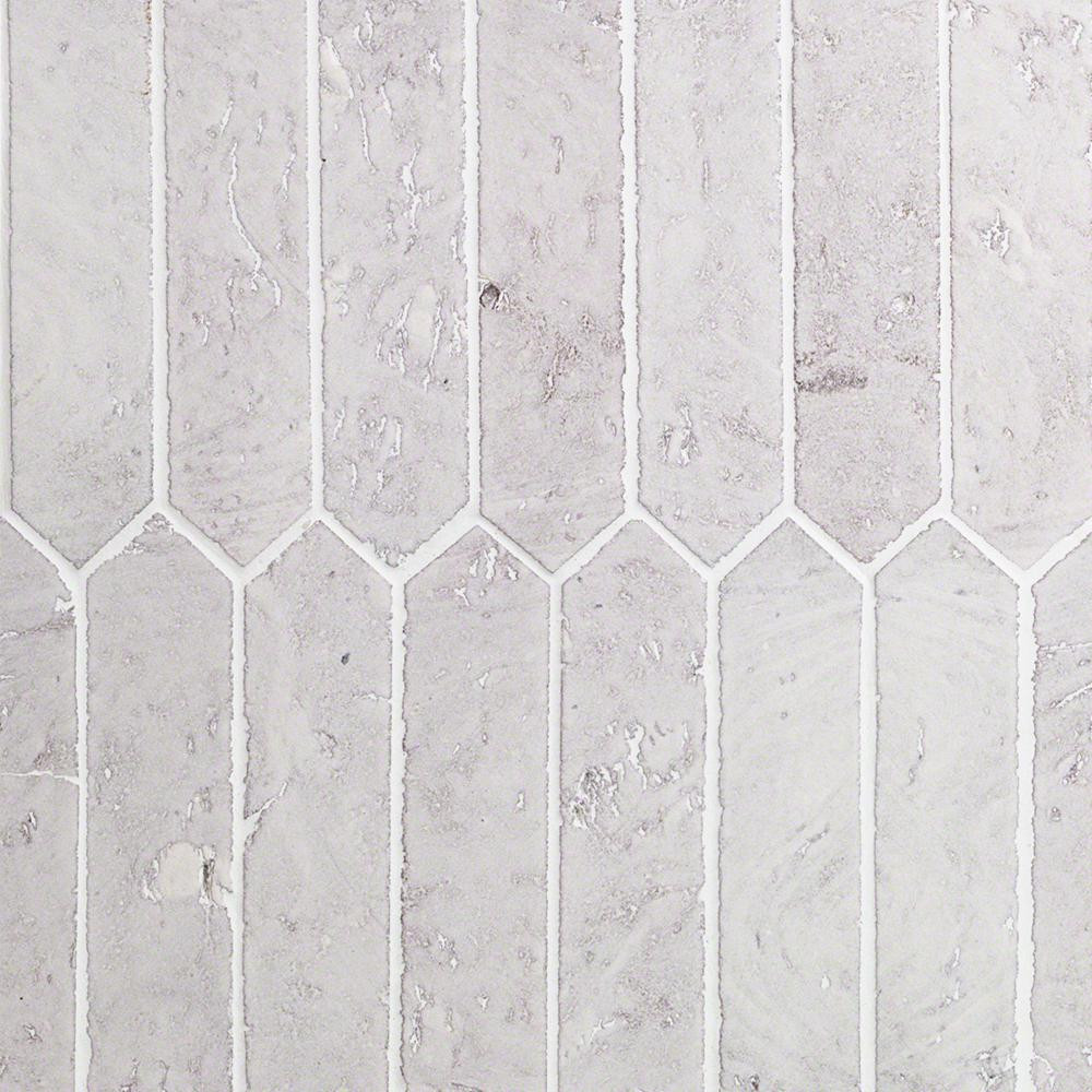 Ivy Hill Tile Belle White Elongated Hexagon 4 in. x 0.35 in. Glazed Clay Wall Tile Sample | The Home Depot