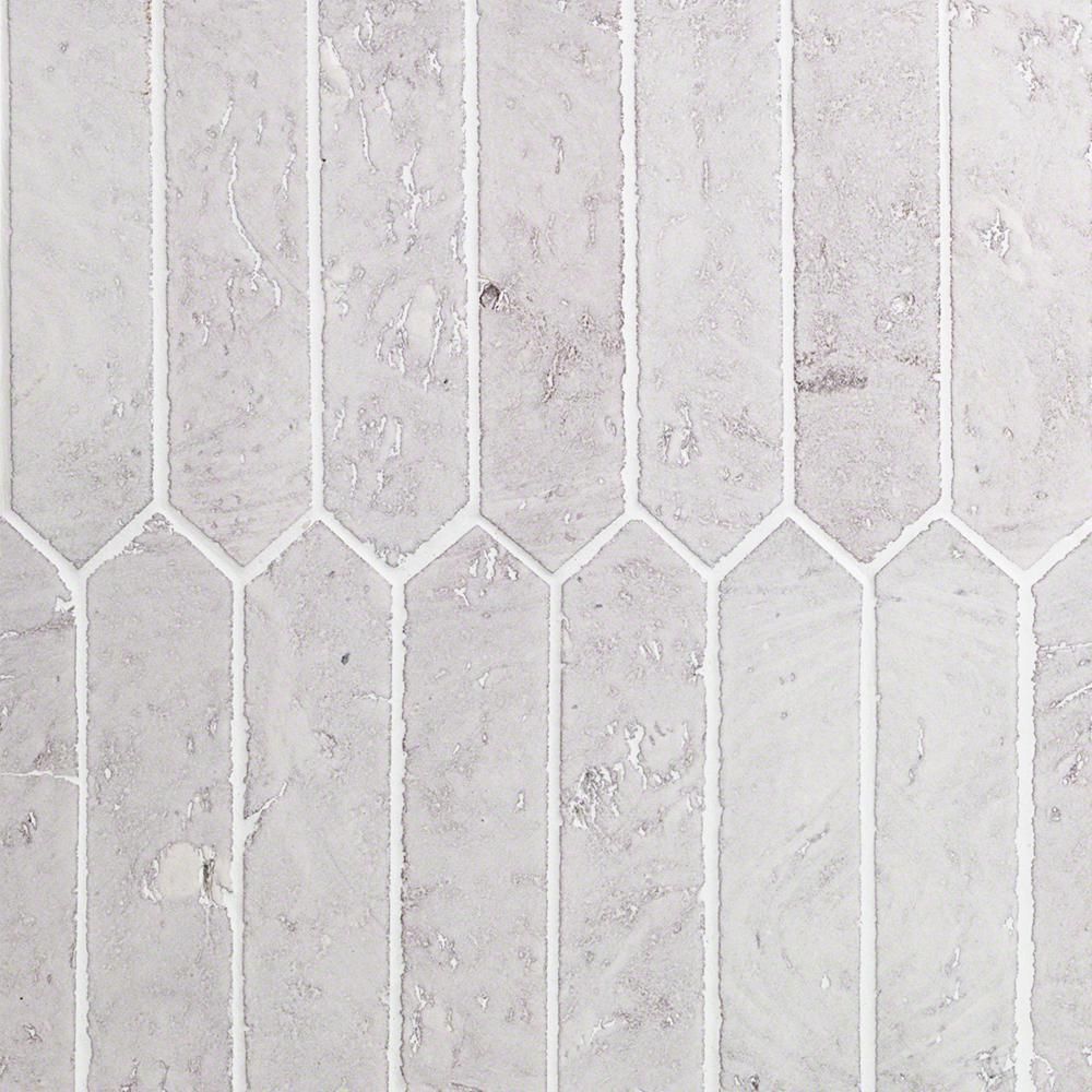 Ivy Hill Tile Belle White Elongated Hexagon 4 in. x 0.35 in. Glazed Clay Wall Tile Sample | The Home Depot