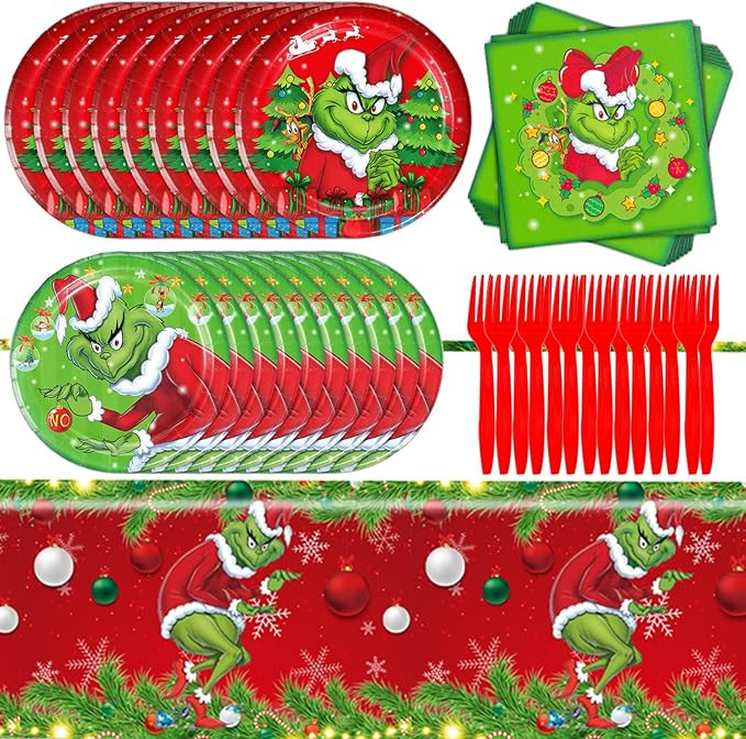 Christmas Character Cake Plates Disposable Paper Dessert Set, Merry Christmas Character Plates, N... | Amazon (US)