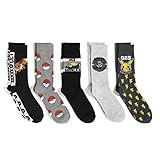 Pokemon mens Pokemon 5 Pack Crew Casual Sock, Assorted Grey, 10 13 US | Amazon (US)