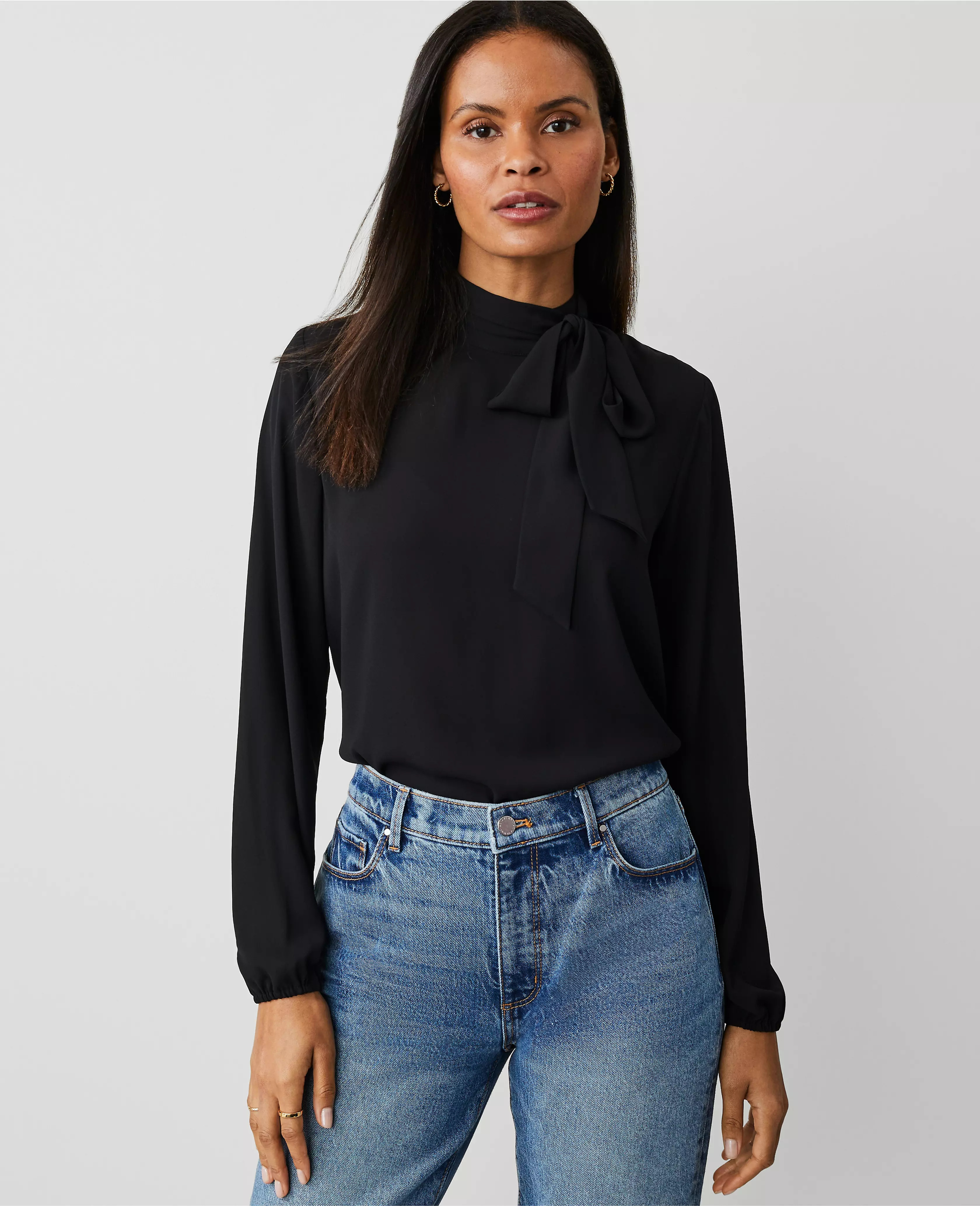 Popover Bow Blouse | Ann Taylor