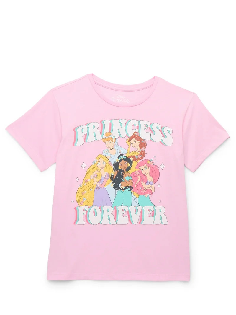 Disney Princess Girls Short Sleeve Graphic T-Shirt, Sizes 4-16 | Walmart (US)