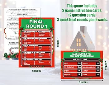 Christmas Friendly Feud Game, Friendly Feud Quiz, Baby Shower Game Cards for Adults, Family Activ... | Amazon (US)