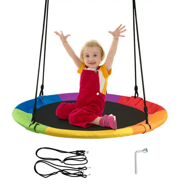 Goplus 40'' Flying Saucer Tree Swing Indoor Outdoor Play Set Swing for Kids, Colorful - Walmart.c... | Walmart (US)