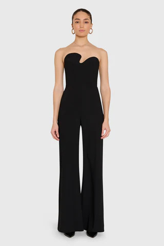 Amanda Uprichard Strapless Puzzle Jumpsuit in Black - Size XS | Amanda Uprichard